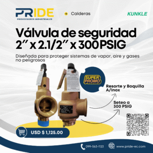 Válvula de seguridad Kunkle de 2″ x  2.1/2" – Set 300 PSIG