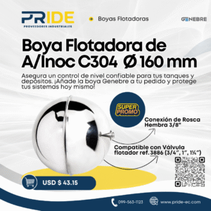 Boya Flotadora de Acero Inoxidable Genebre 3887, Ø 160 mm