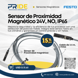 Sensor de Proximidad Magnético (Reed) Festo 24V, NO, IP65