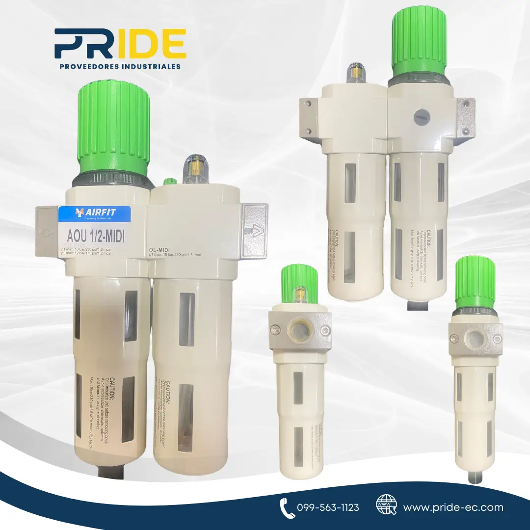 Unidad de Tratamiento de Aire (FRL) AirFit AOU 1/2-MIDI » Filtro-Regulador G 1/2" – P1 Max 16 bar / P2 Max 12 bar